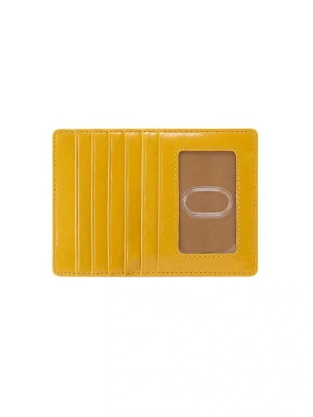HOBO Glossy Yellow Leather Passport & Card Sleeve with Front Zip